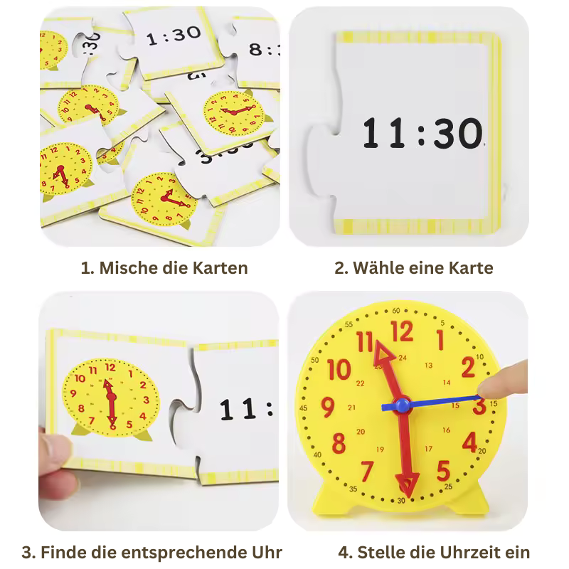 Montessori Kinder Uhrzeit Lernset