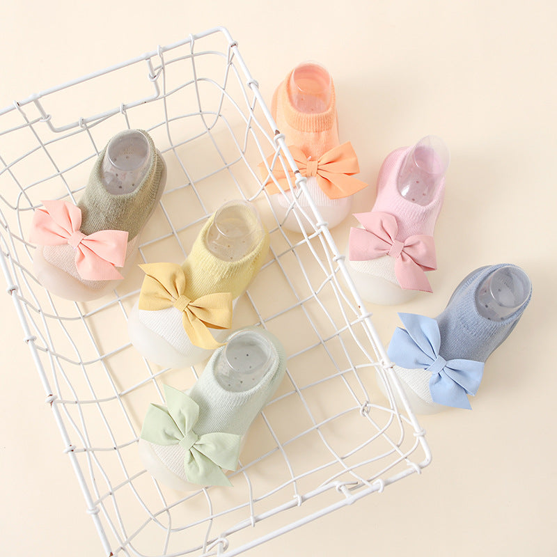 Antirutsch-Socken-Schuhe mit Schleife