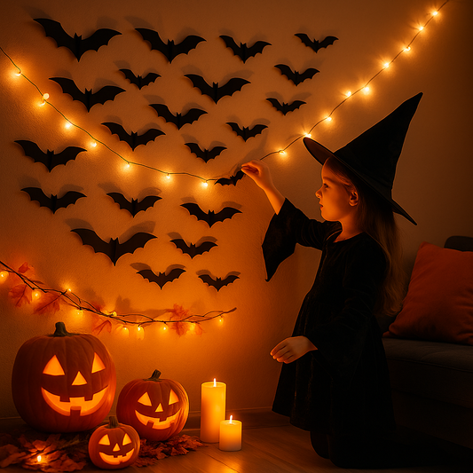 Ultimative Halloween Deko LED: 3D Fledermäuse mit Farbwechsel – Das Set für deinen gruseligen Flug-Effekt!