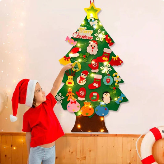 Der Montessori Filz Weihnachtsbaum mit Lichterkette: Sichere Festtagsmagie zum Selbergestalten!