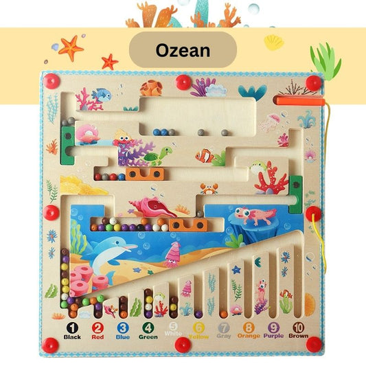 Magnetische Sortierspiel Montessori Puzzle Spielzeug Labyrinth Brett lernen Farbzählung Nummer Klassifizierung Holz Lernspielzeug Ozean Holz magnetische Farbe und Nummer Labyrinth lernen Bildung Spielzeug Farbe passend Montessori Spielzeug Holzspielzeug für Kinder Geschenk